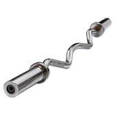 RTM Chrome Olympic EZ Curl Barbell with Spring Collars
