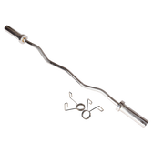 RTM Chrome Olympic EZ Curl Barbell with Spring Collars