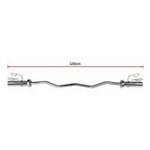 RTM Chrome Olympic EZ Curl Barbell with Spring Collars