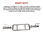 RTM Chrome Olympic Tricep Barbell with Spring Collars