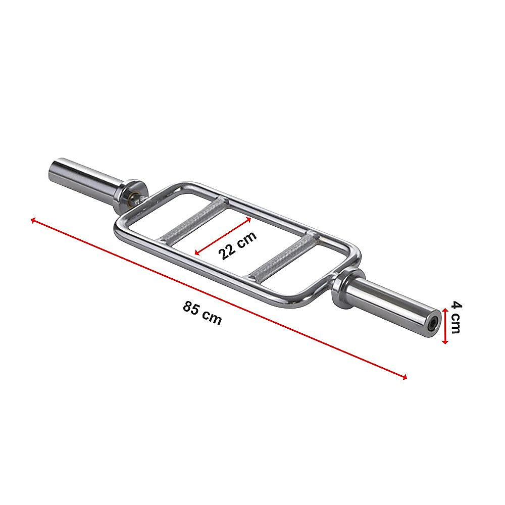 RTM Chrome Olympic Tricep Barbell with Spring Collars