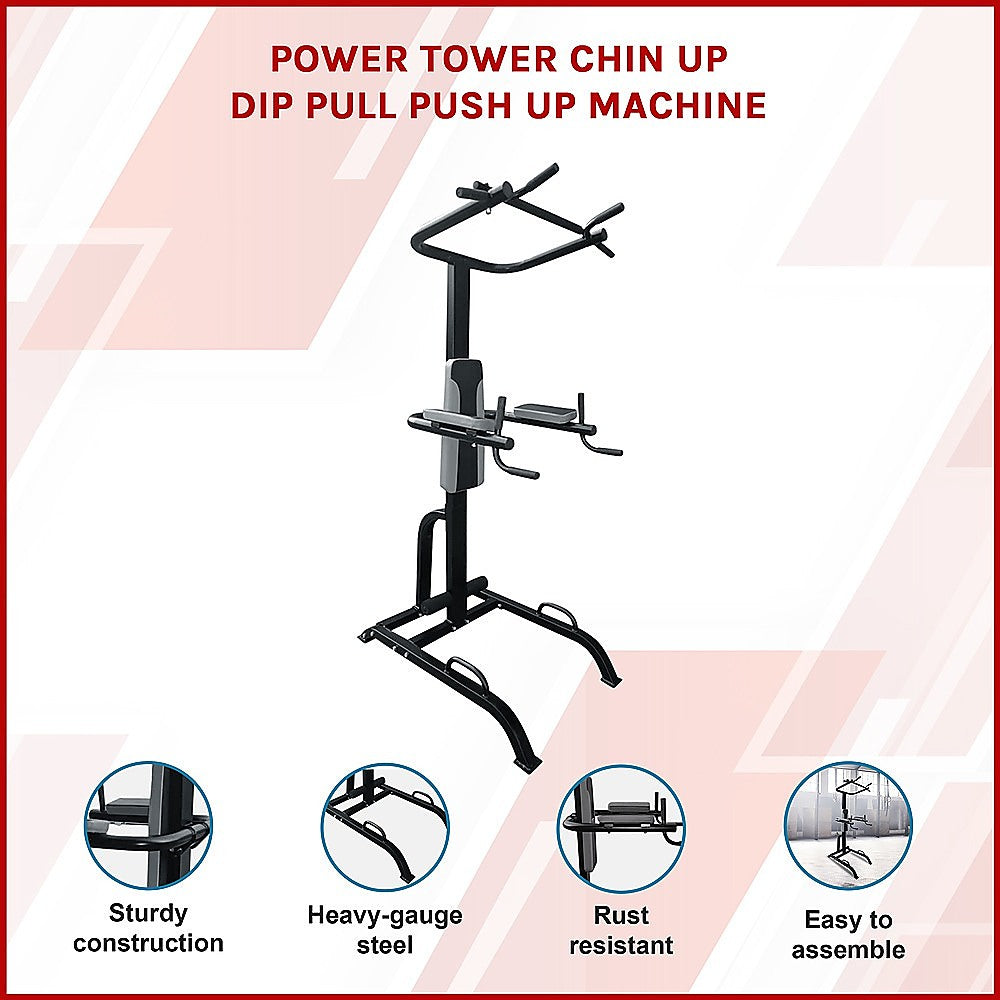 RTM Power Tower Chin Up Dip Pull Push Up Machine