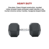 RTM 25kg Commercial Rubber Hex Dumbbell