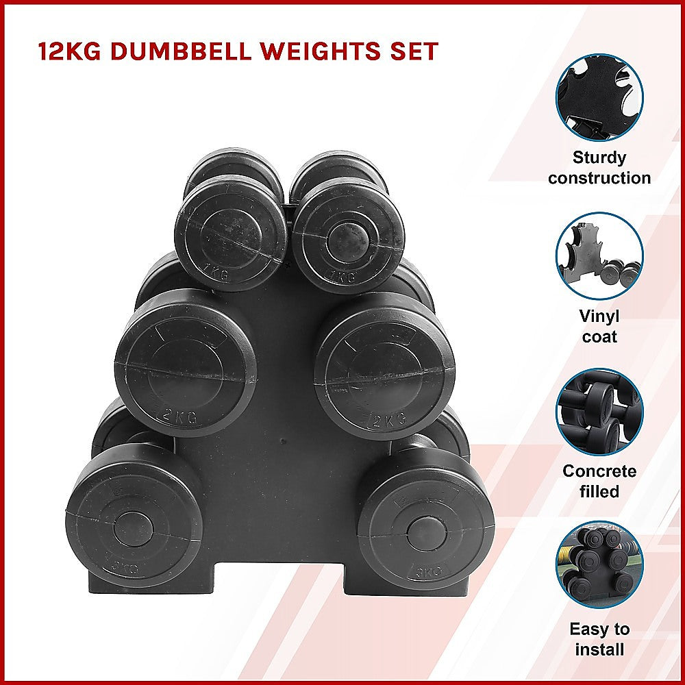 RTM 12kg Dumbbell Set