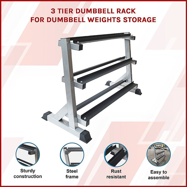 RTM 3 Tier Dumbbell Rack - Cardio Online Superstore