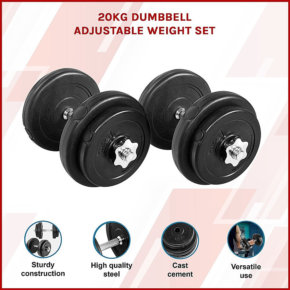 RTM 20kg Adjustable Dumbbells (Pair)