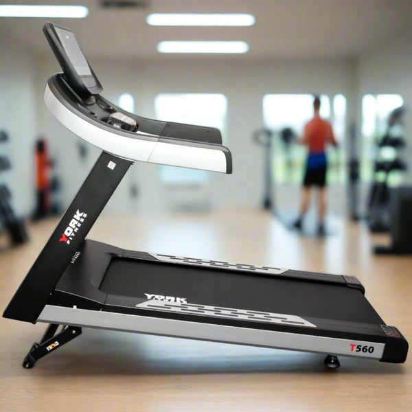 York T560 treadmill with advanced console and sleek design for home fitness enthusiasts
