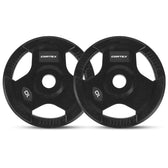 Cortex 10kg Tri-Grip V2 Rubber Olympic Plates (2 Pack)