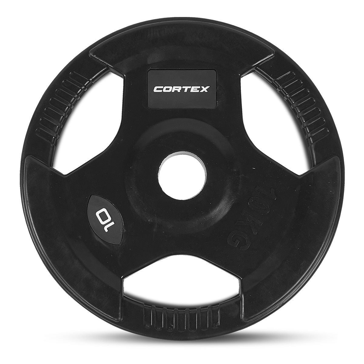 Cortex 10kg Tri-Grip V2 Rubber Olympic Plates (2 Pack)
