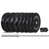 Cortex 120kg Black Series V3 Bumper Plate Set Incl. SPARTAN205 Hard Chrome 7ft 20kg Olympic Barbell