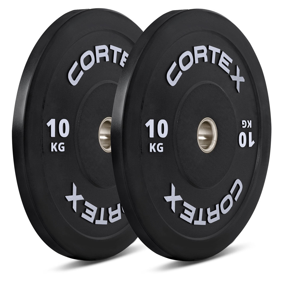 Cortex 120kg Black Series V3 Bumper Plate Set Incl. SPARTAN205 Hard Chrome 7ft 20kg Olympic Barbell - 10kg plates