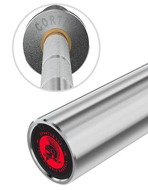 Cortex 120kg Black Series V3 Bumper Plate Set Incl. SPARTAN205 Hard Chrome 7ft 20kg Olympic Barbell - barbell fit and finish