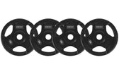 Cortex 145kg Tri-Grip V2 50mm Rubber Olympic Plate Set Incl. SPARTAN100 20kg Olympic Barbell + Olympic Dumbbell Handles + Lockjaw Collars