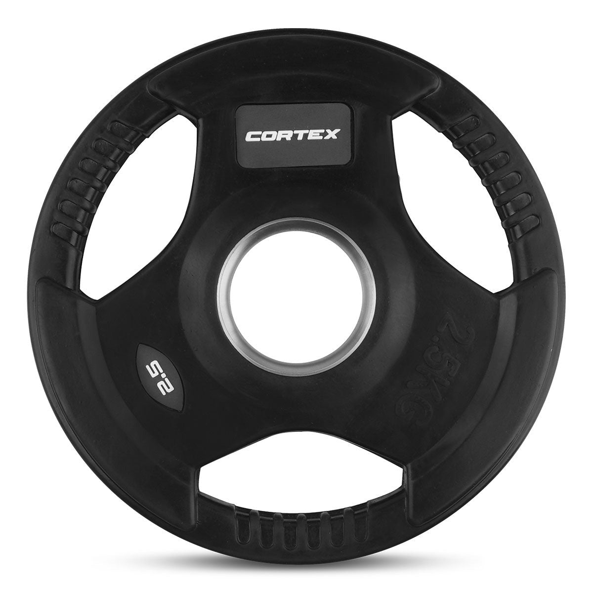 Cortex 2.5kg Tri-Grip V2 Rubber Olympic Plates (2 Pack)