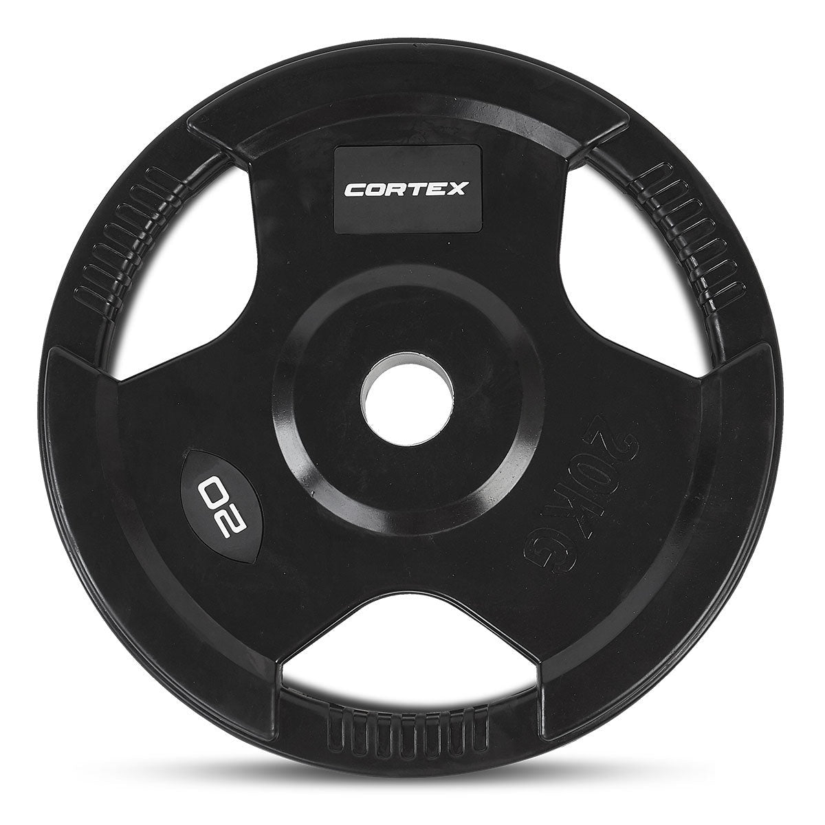 Cortex 20kg Tri-Grip V2 50mm Rubber Olympic Plates (2 Pack)
