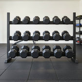 CORTEX 360kg Hex Dumbbell Set 10kg-30kg (9 pairs) with 3-Tier Rack