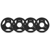 Cortex 45kg Tri-Grip V2 50mm Rubber Olympic Plate Set Incl. Olympic Dumbbell Handles + Spring Collars