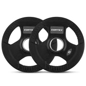 Cortex 5kg Tri-Grip V2 Rubber Olympic Plates (2 Pack)