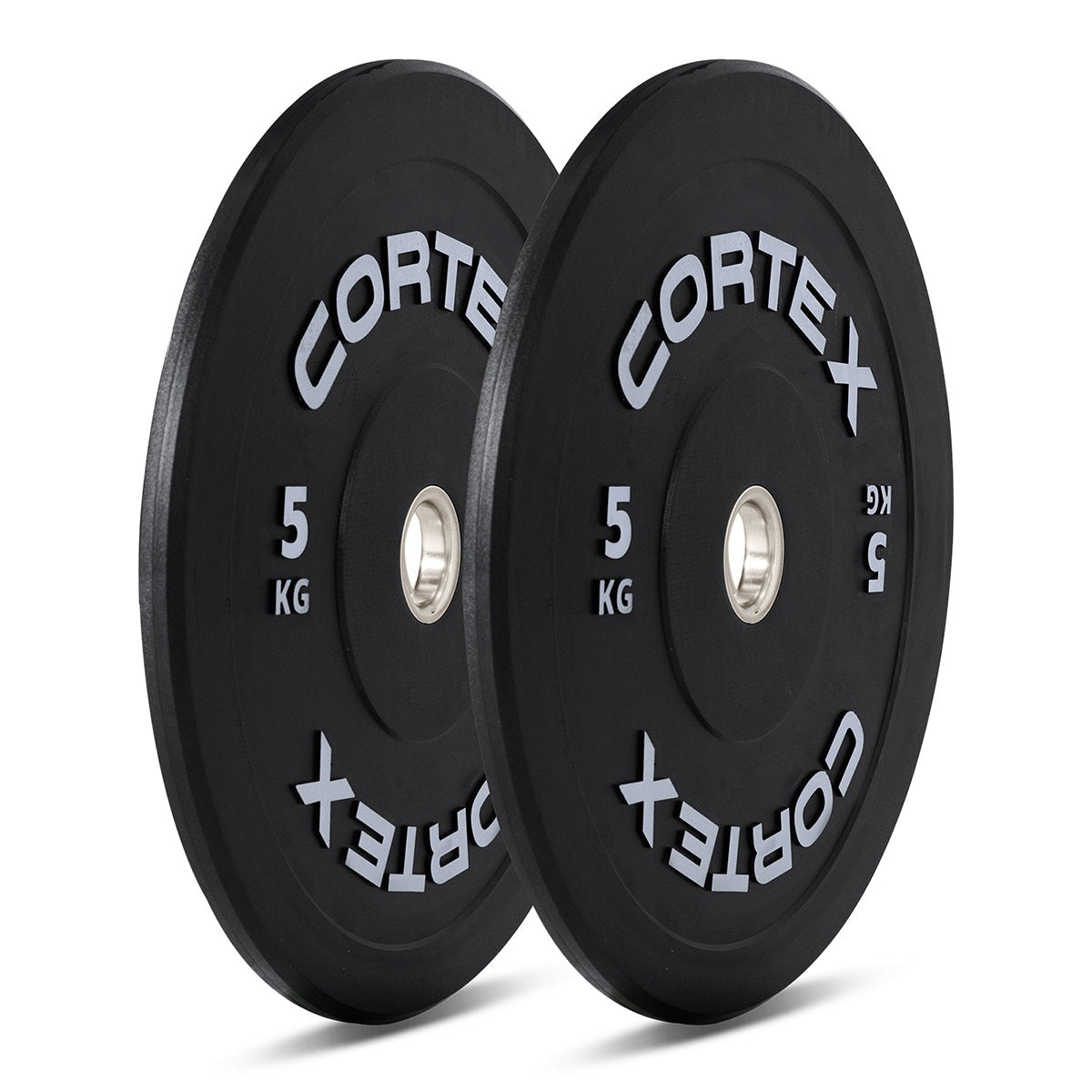 Cortex 75kg Black Series V3 Bumper Plate Set Incl. ATHENA100 6ft 15kg Olympic Barbell - 5kg plates