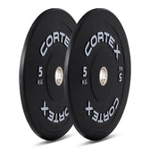 Cortex 75kg Black Series V3 Bumper Plate Set Incl. ATHENA100 6ft 15kg Olympic Barbell