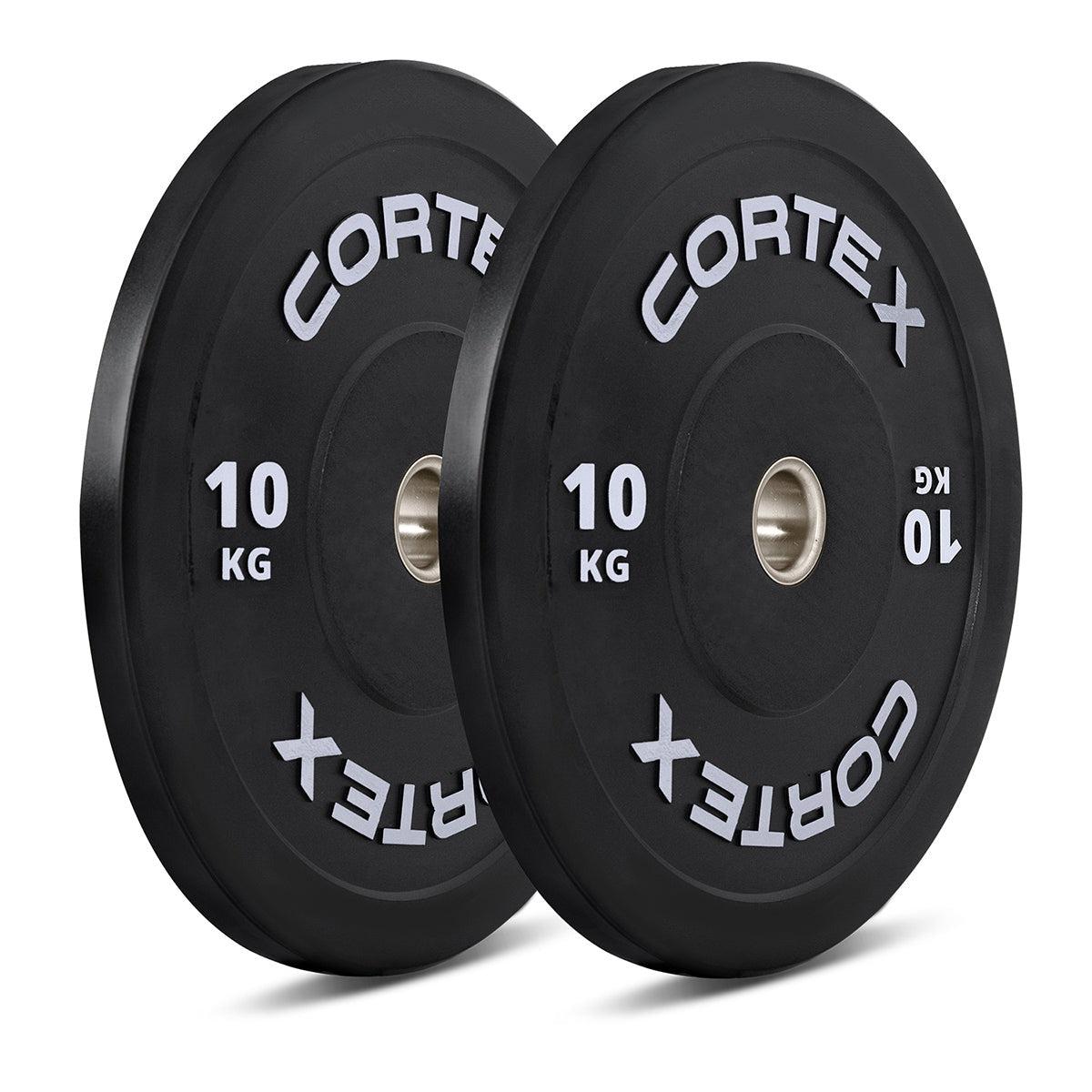 Cortex 75kg Black Series V3 Bumper Plate Set Incl. ATHENA100 6ft 15kg Olympic Barbell - 10kg plates