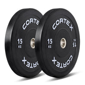 Cortex 75kg Black Series V3 Bumper Plate Set Incl. ATHENA100 6ft 15kg Olympic Barbell