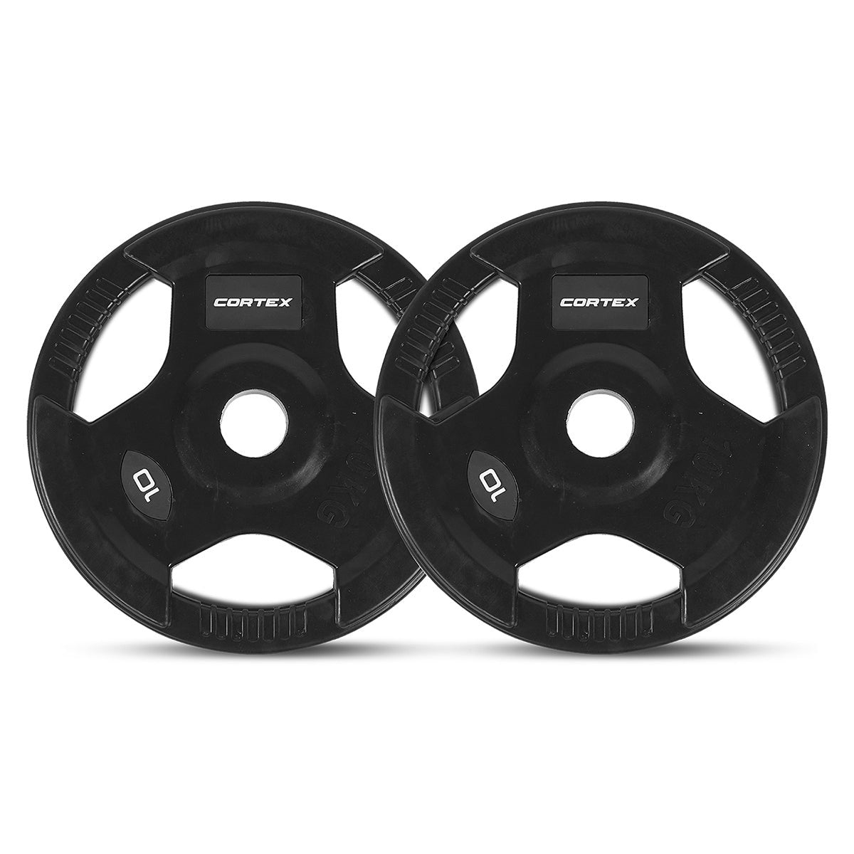 Cortex 80kg Tri-Grip V2 50mm Rubber Olympic Plate Set