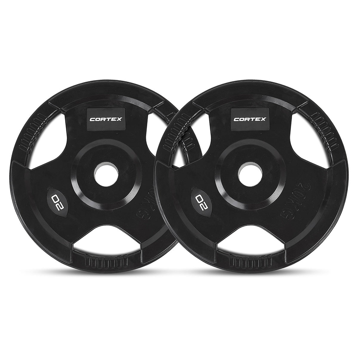 Cortex 80kg Tri-Grip V2 50mm Rubber Olympic Plate Set