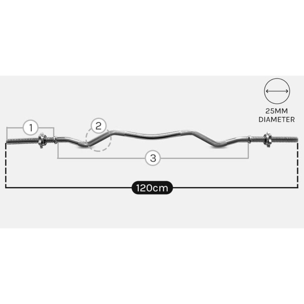 CORTEX 90kg Tri-Grip Standard Barbell Weight Set with Weight Tree 25mm