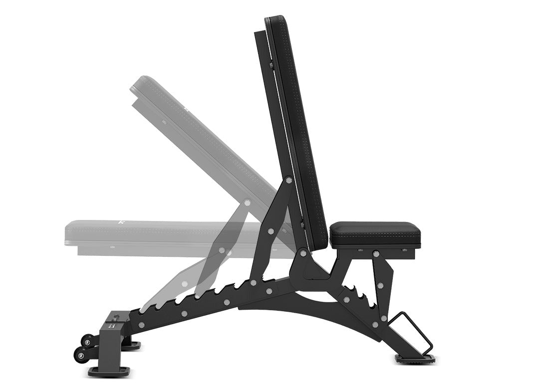 CORTEX BN-9 FID Adjustable Exercise Bench in a side view, showcasing its adjustable backrest and sturdy frame, ideal for strength training and home workouts.