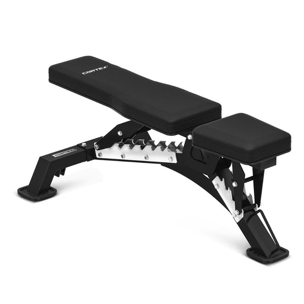 Adjustable weight bench for home gym by Cortex, designed for versatile workouts.