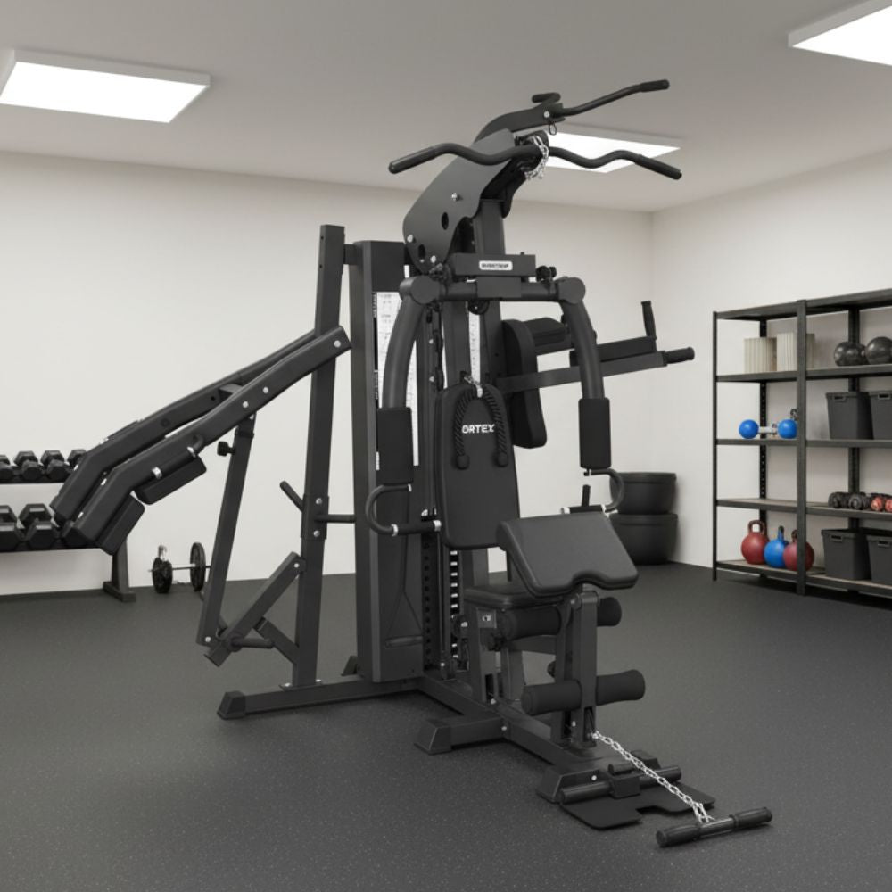 Cortex GS7 Multi-Station Home Gym with Power Tower and Squat Press (73kg or 96kg Weight Stack Options)