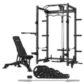 CORTEX PR-4 Foldable Squat & Power Rack Package (Set B) + BN9 FID Bench + 100kg Olympic Tri-Grip V2 Weight & Barbell Set