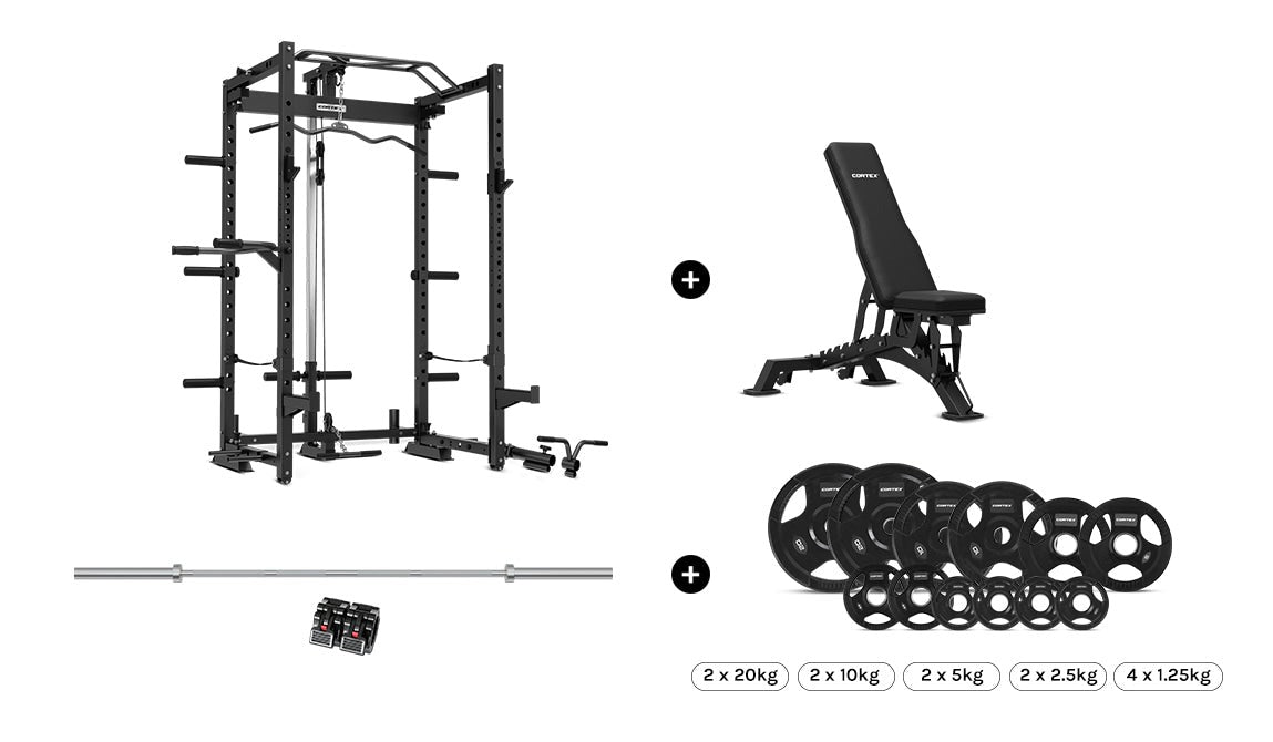 CORTEX PR-4 Foldable Squat & Power Rack Package (Set B) + BN9 FID Benc ...