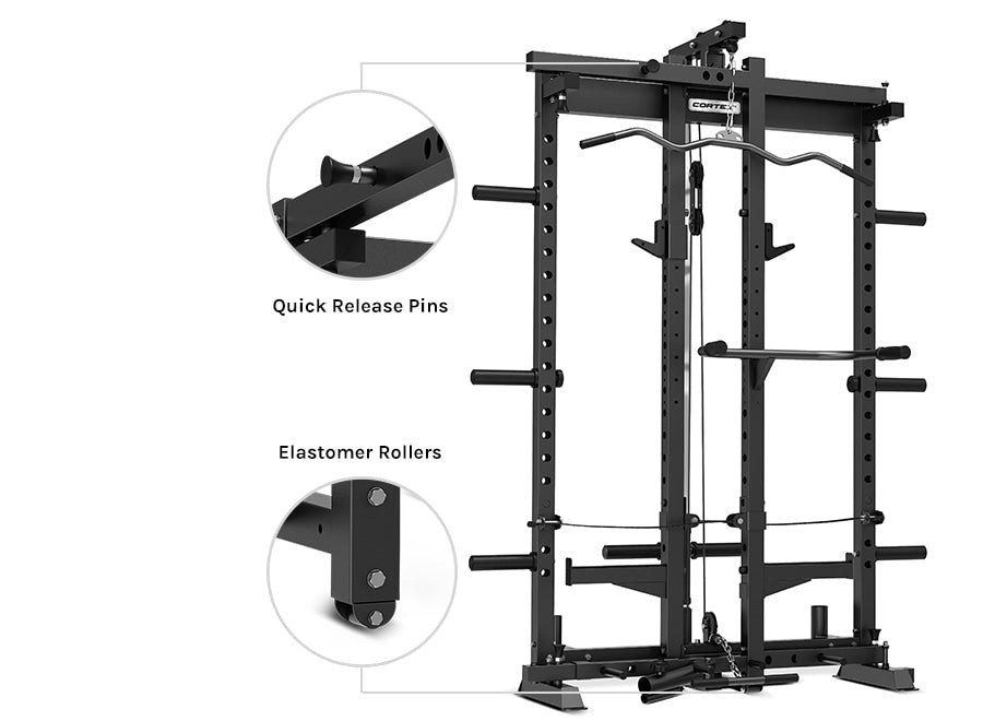 CORTEX PR-4 Foldable Squat & Power Rack Package (Set B) + BN9 FID Bench + 100kg Olympic Tri-Grip V2 Weight & Barbell Set