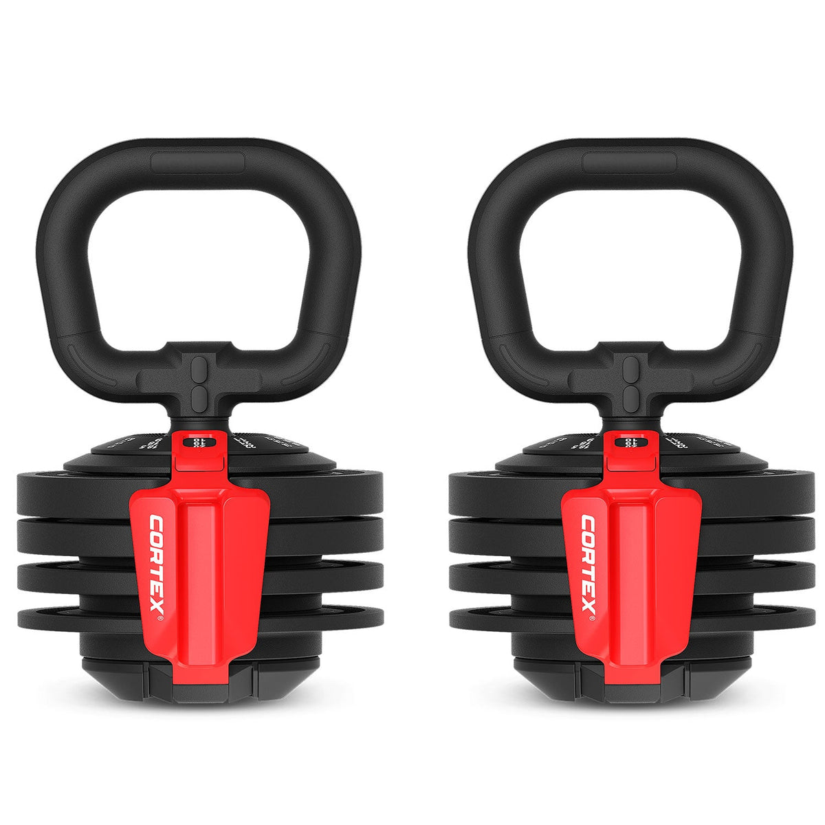 CORTEX Revolock V2 48kg Adjustable All-in-One Dumbbell + Barbell + Kettlebell Set with Stand (24kg Pair)
