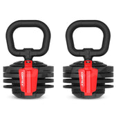 CORTEX Revolock V2 48kg Adjustable Steel All-in-One Dumbbell + Barbell + Kettlebell Pair Set