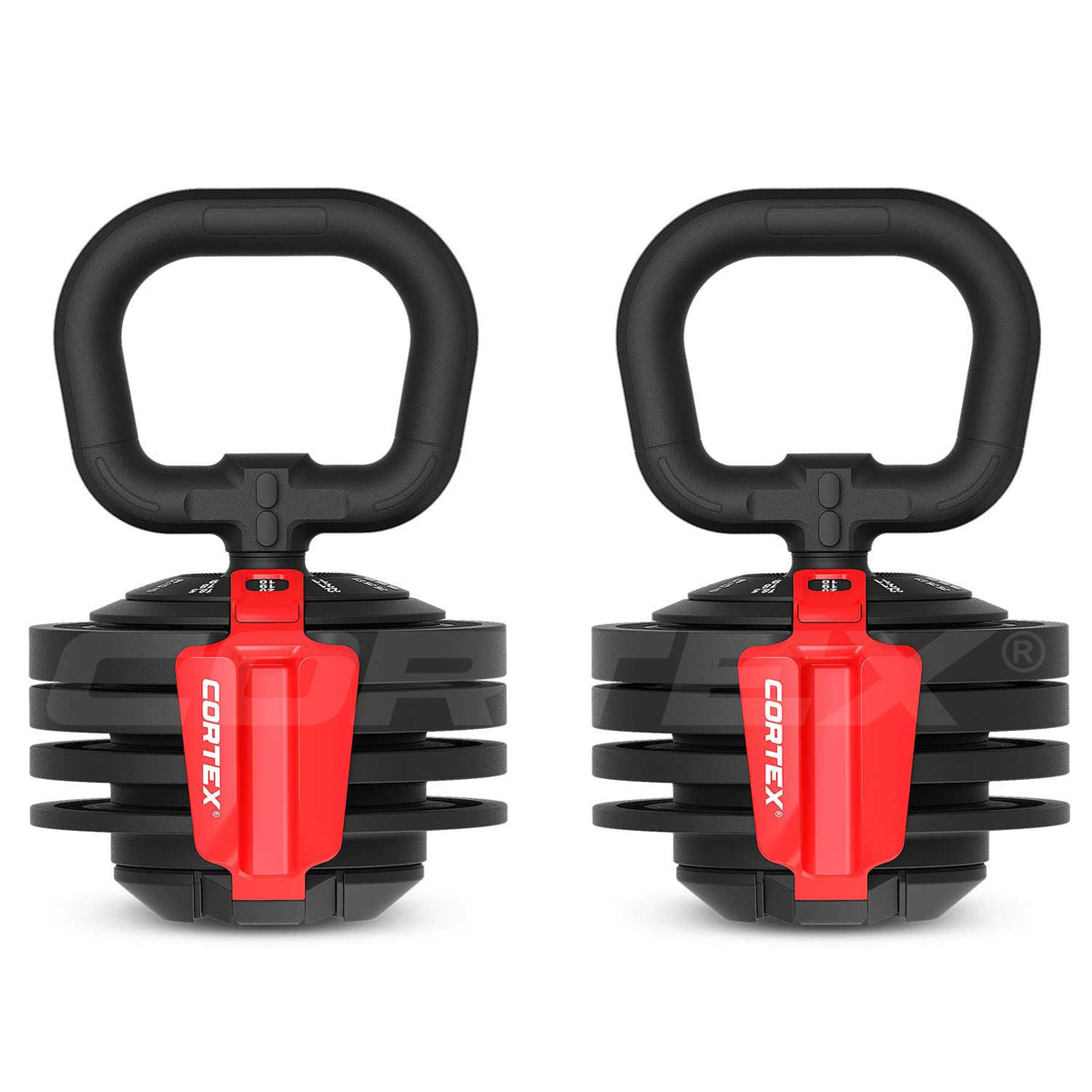 CORTEX Revolock V2 48kg Adjustable Steel All-in-One Dumbbell + Barbell + Kettlebell Pair Set
