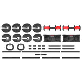 CORTEX Revolock V2 48kg Adjustable Steel All-in-One Dumbbell + Barbell + Kettlebell Pair Set