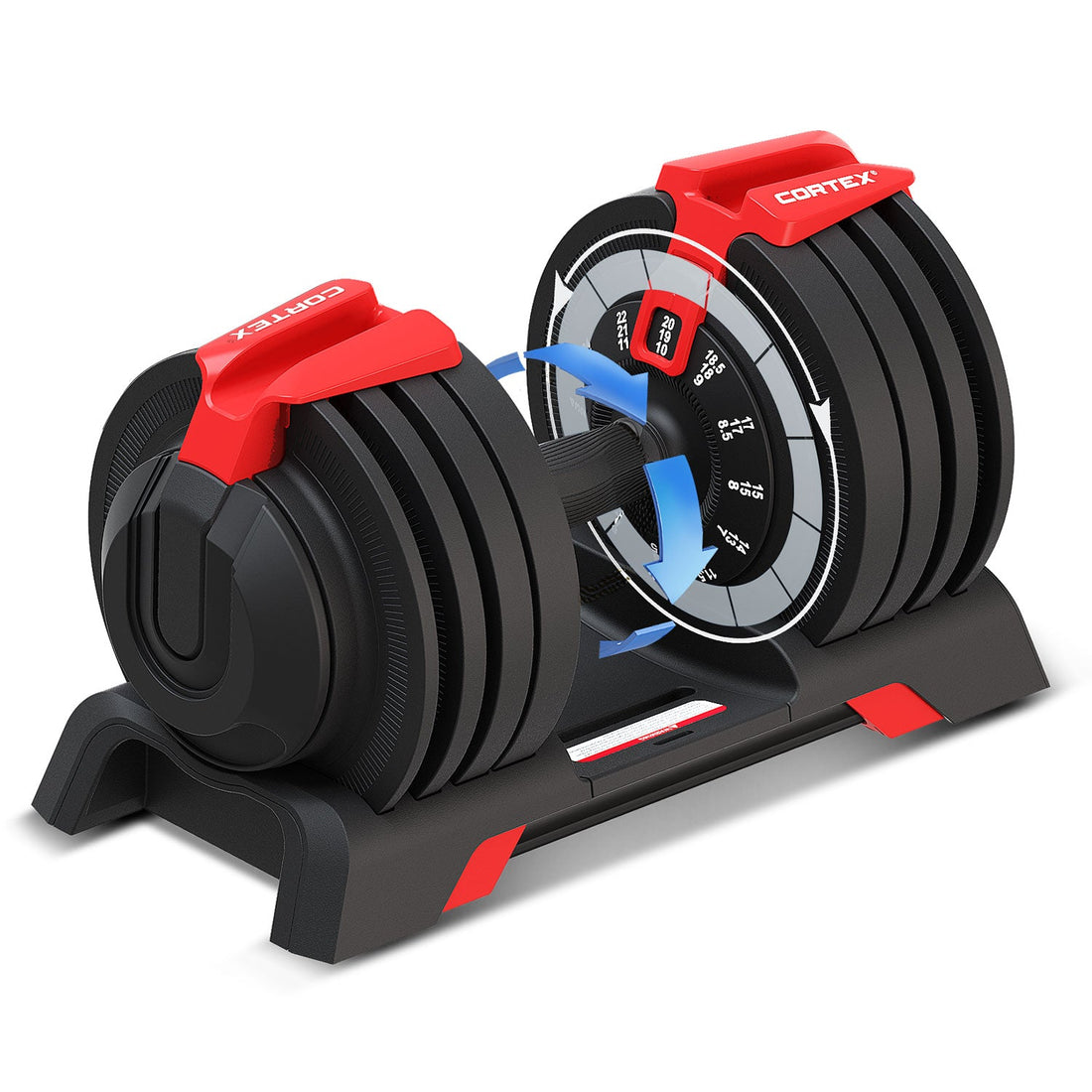 CORTEX Revolock V2 48kg Adjustable Steel All-in-One Dumbbell + Barbell + Kettlebell Pair Set