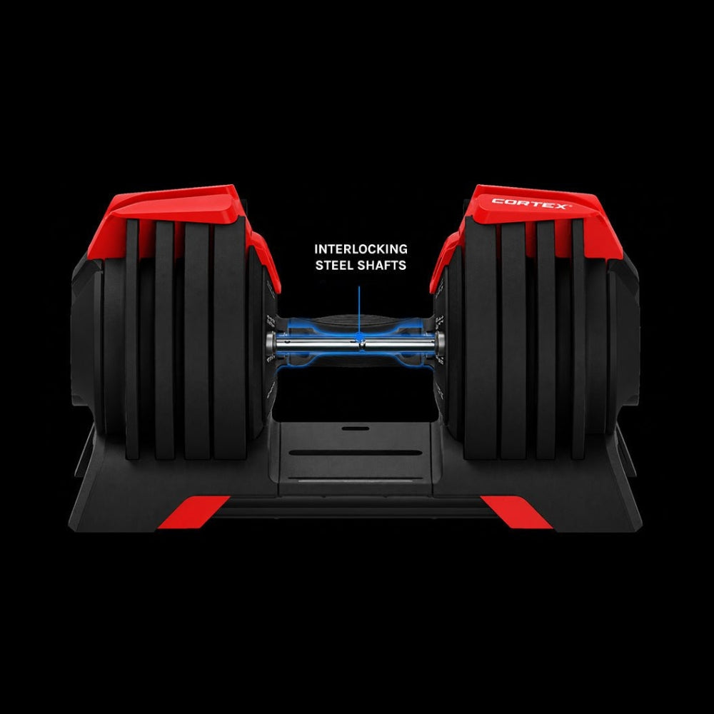Cortex Revolock V2 80kg Adjustable Dumbbell & Barbell Set (40kg Pair) with Stand