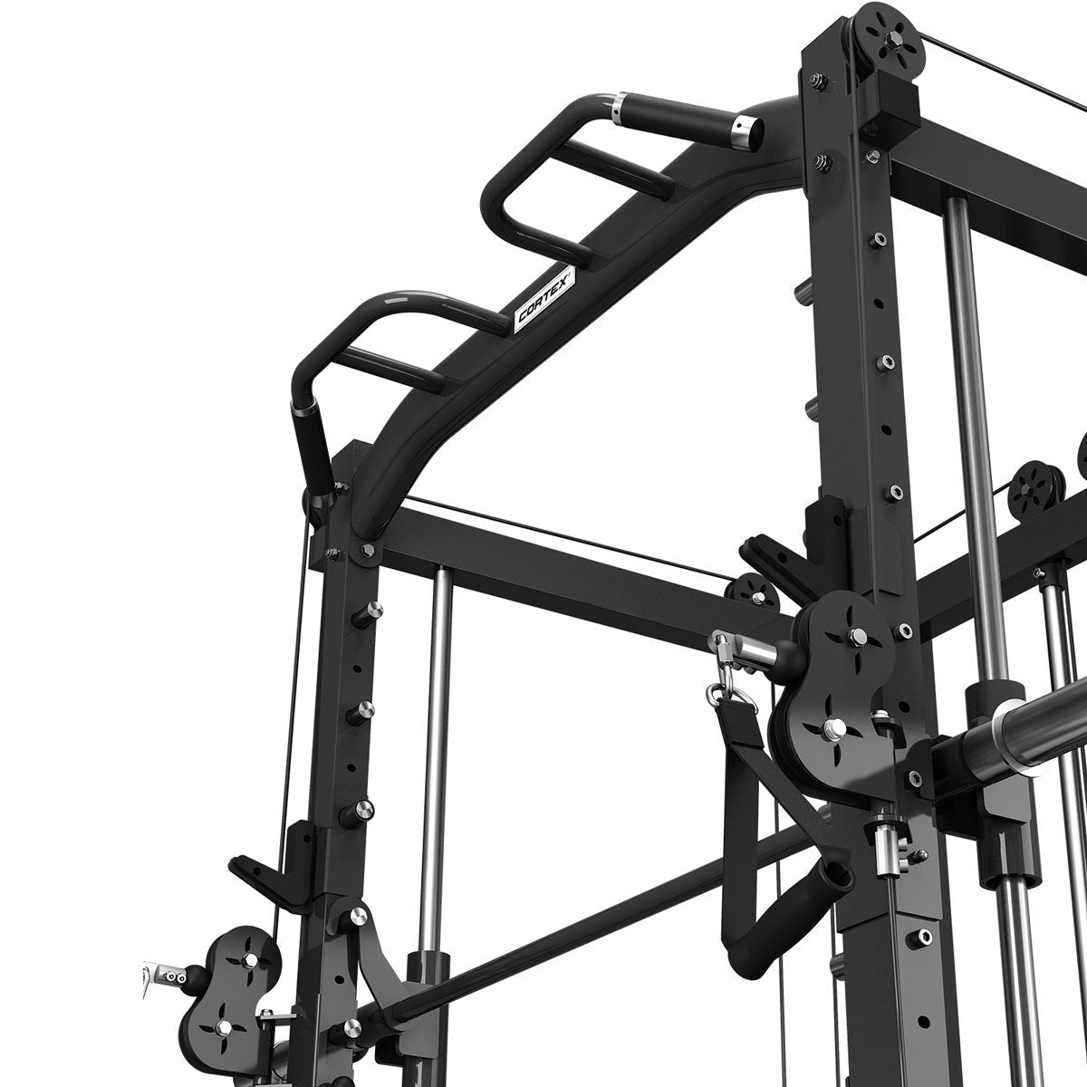 full complement of squat rack attachments