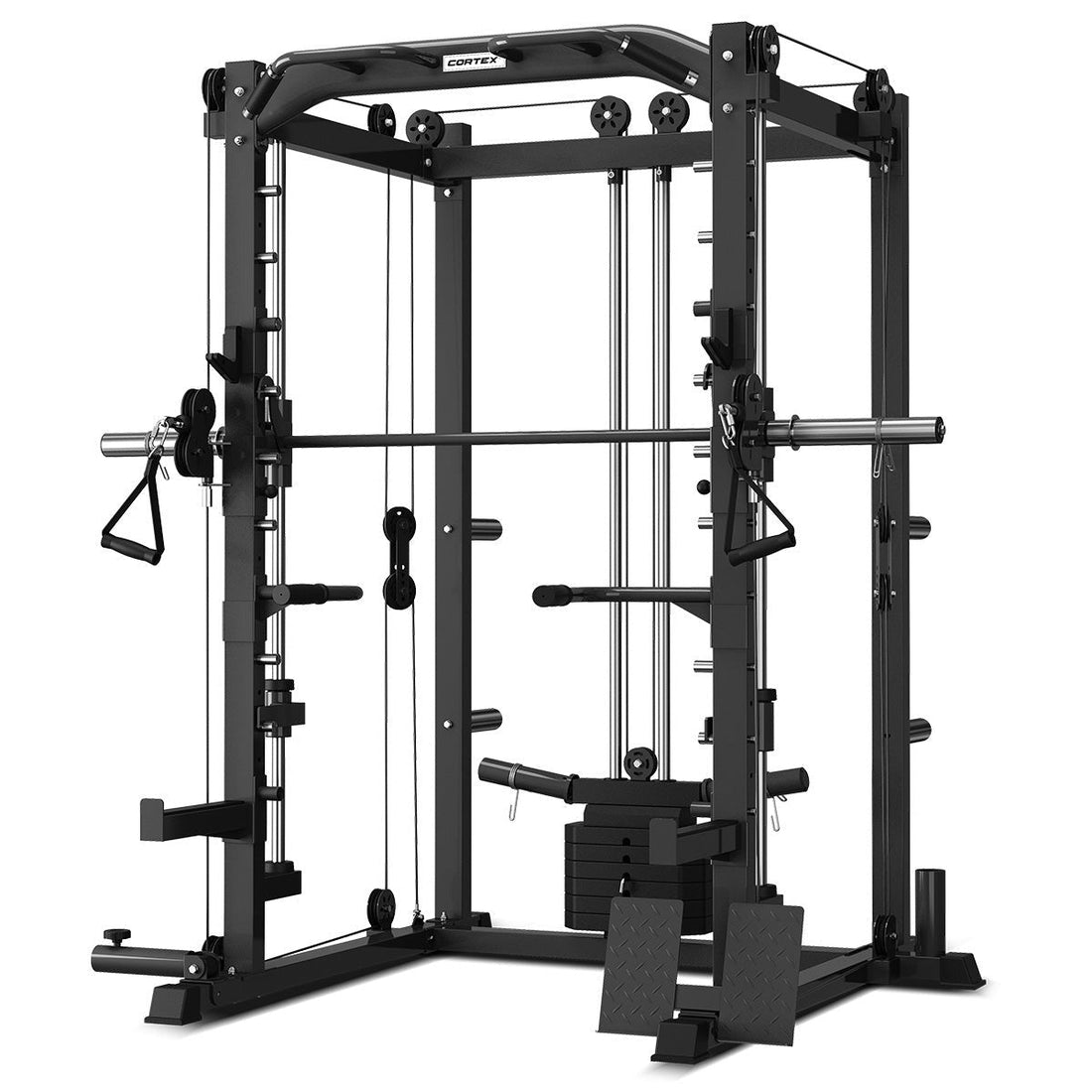 CORTEX SM-20 6-In-1 Power Rack with Smith & Cable Machine Package (Set I) with 48 kg Revolock V2 Adjustable Dumbbells + 130kg Pro Bumper Plate & Barbell Package