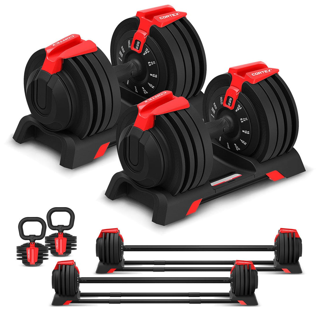 CORTEX SM-20 6-In-1 Power Rack with Smith & Cable Machine Package (Set I) with 48 kg Revolock V2 Adjustable Dumbbells + 130kg Pro Bumper Plate & Barbell Package