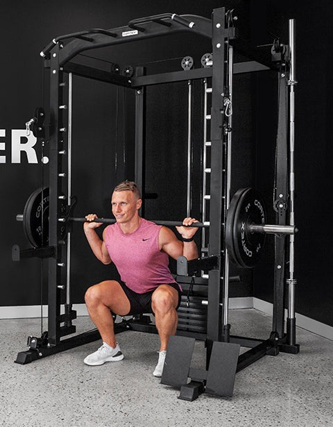 CORTEX SM-20 6-in-1 Power Rack with Smith Cable Machine Cardio