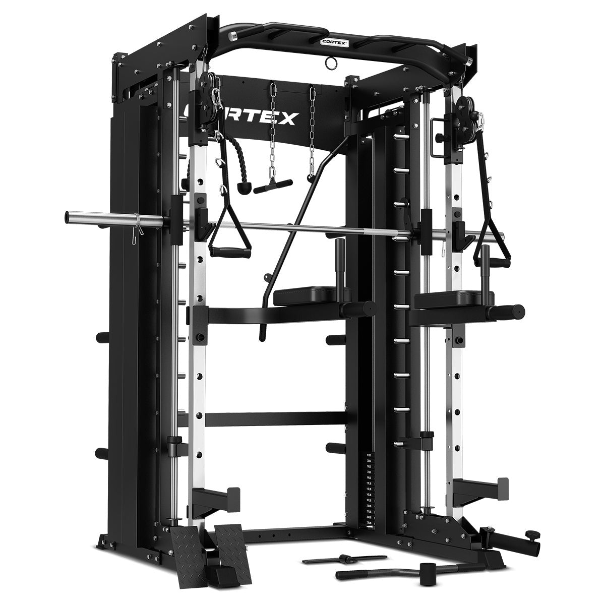 CORTEX SM-26 6-In-1 Power Rack with Dual Stack Smith & Cable Machine Package (Set D) + 48kg Revolock V2 Adjustable Dumbbells + 100kg Tri-Grip V2 Plate & Barbell Package