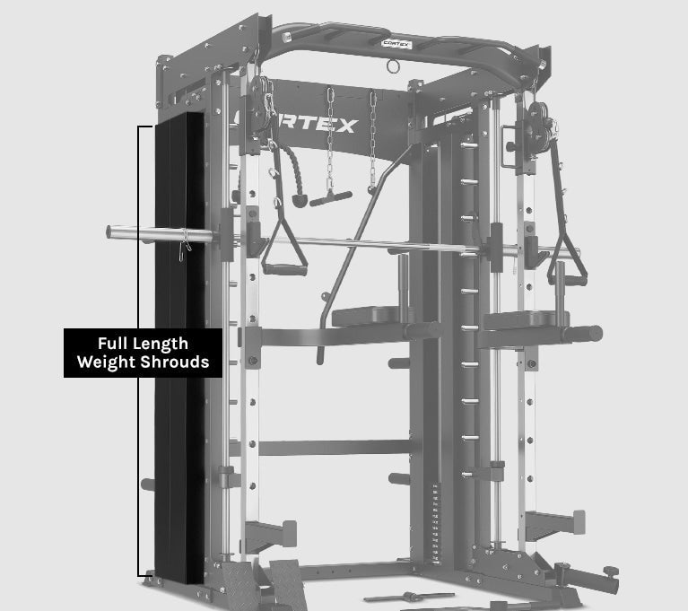 CORTEX SM-26 6-In-1 Power Rack with Dual Stack Smith & Cable Machine Package (Set D) + 48kg Revolock V2 Adjustable Dumbbells + 100kg Tri-Grip V2 Plate & Barbell Package