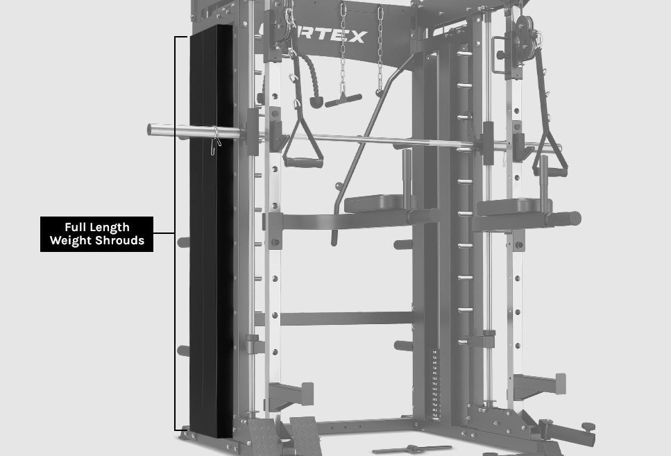 CORTEX SM-26 6-In-1 Power Rack with Dual Stack Smith & Cable Machine Package (Set D) + 48kg Revolock V2 Adjustable Dumbbells + 100kg Tri-Grip V2 Plate & Barbell Package