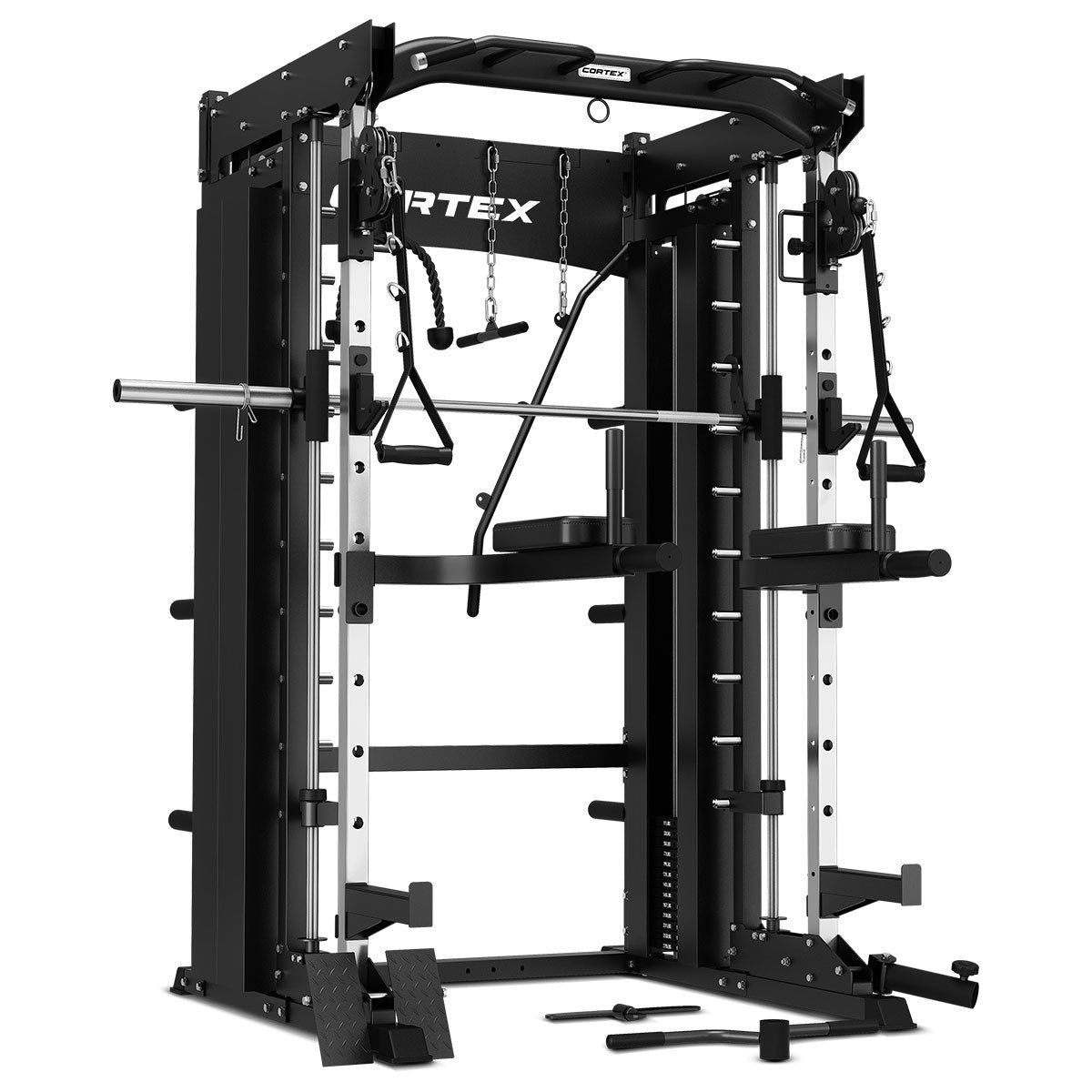 CORTEX SM-26 6-In-1 Power Rack with Dual Stack Smith & Cable Machine Ultimate Package (Set F) + 48kg Revolock V2 Adjustable Dumbbells + 130kg Pro Bumper Plate & Barbell Package