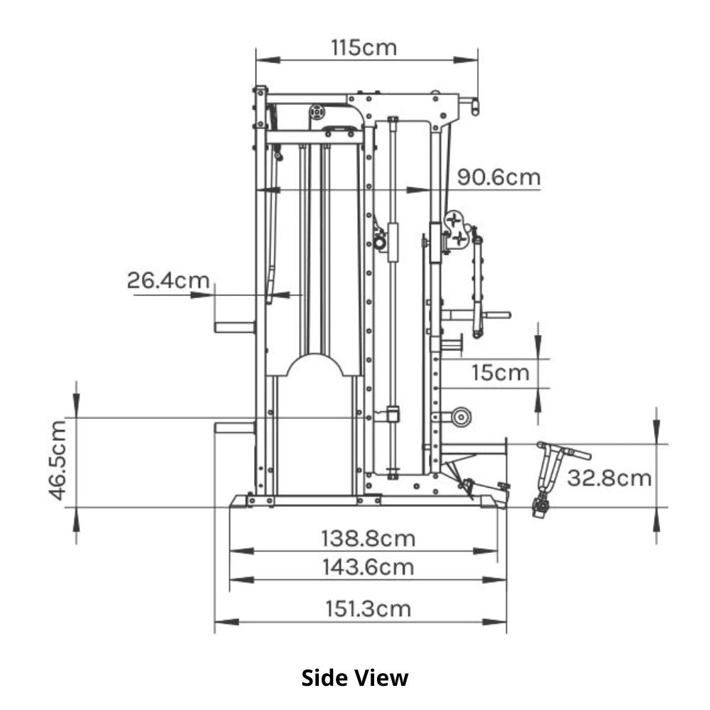 CORTEX SM-25 6-In-1 Power Rack With Smith & Cable Machine Package (Set C) with BN9 Bench + 100kg Olympic Weight Plate & Barbell Package